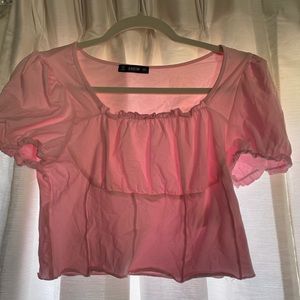 Light pink cropped top
